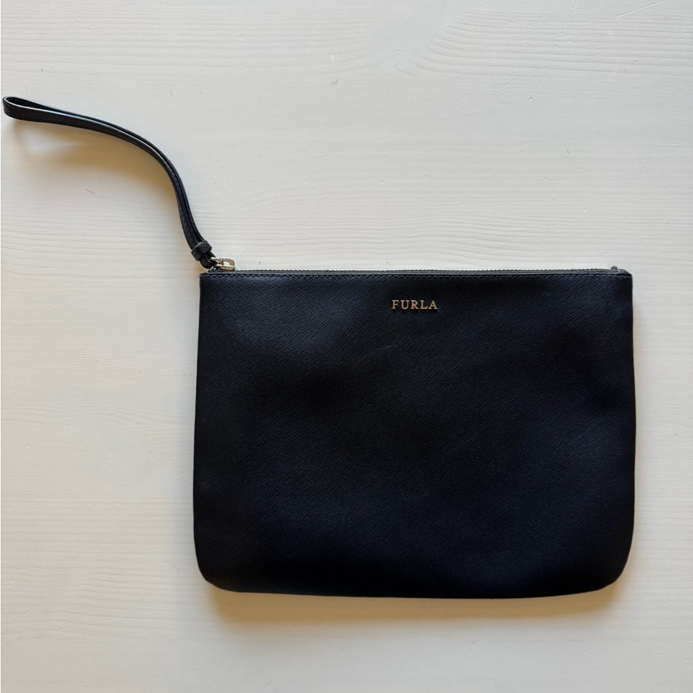 Furla Midnight blue pouch/makeup bag/wristlet
